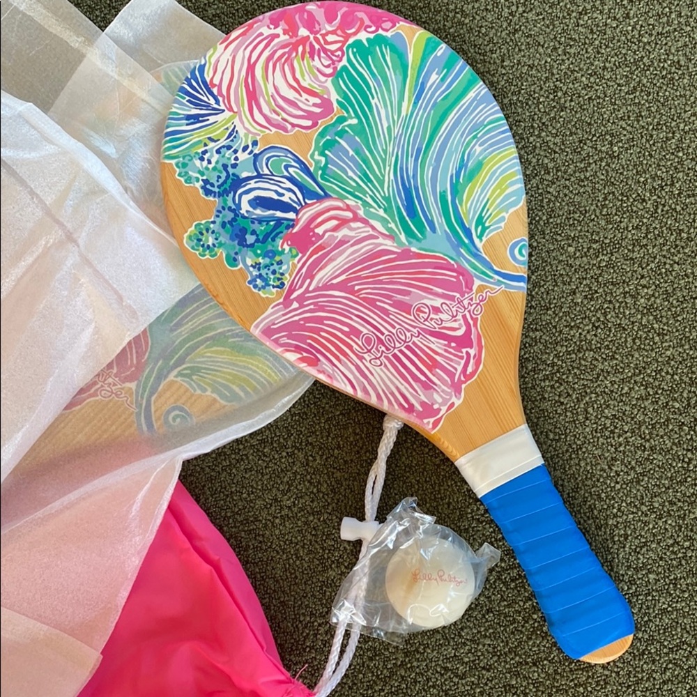 Lilly Pulitzer paddle ball set in Pink  Bag - Picture 5 of 5